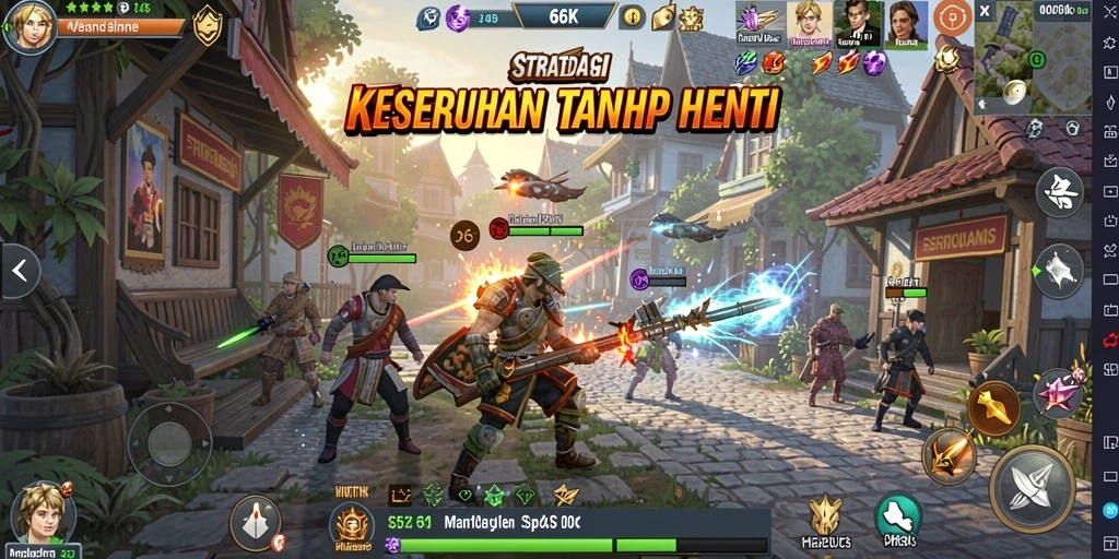 Tangkapan layar gameplay 66K menampilkan aksi strategi yang menegangkan.