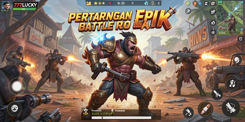 Tangkapan layar menampilkan aksi seru dalam pertandingan Battle Royale.
