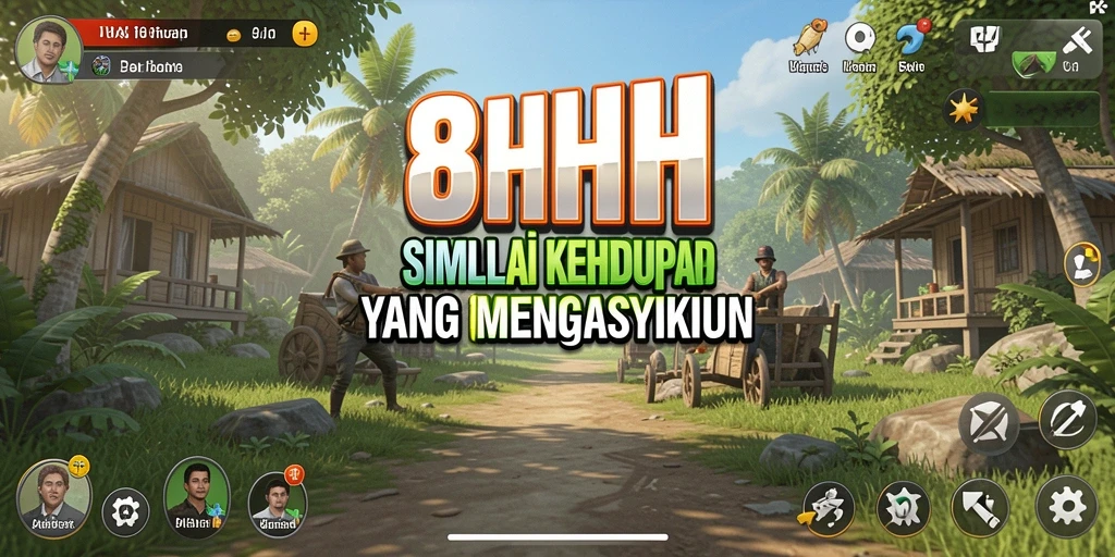 Screenshot gameplay <strong>8HHH</strong> menunjukkan interaksi karakter yang menarik.
