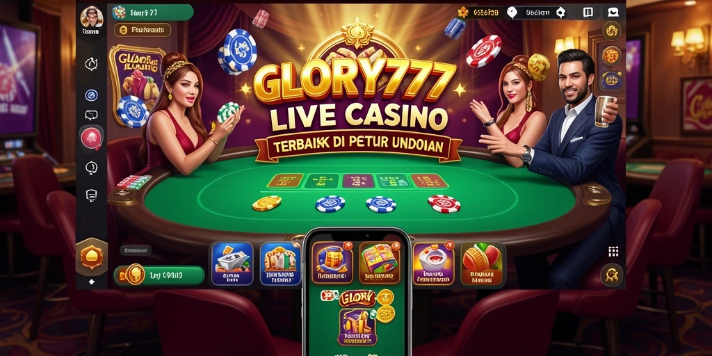 Tampilan seru gameplay langsung dari GLORY777 di Live Casino.