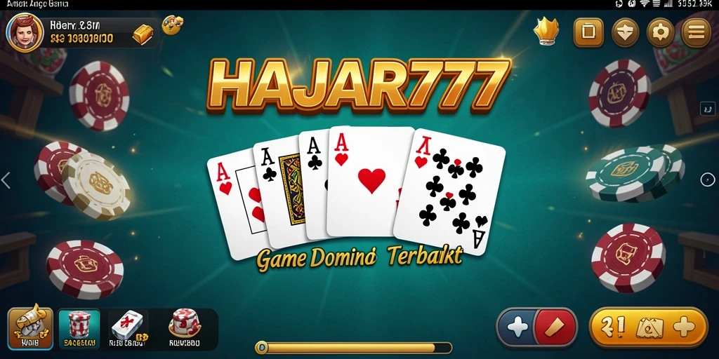 Screenshot gameplay HAJAR777 yang menampilkan serunya bermain domino.