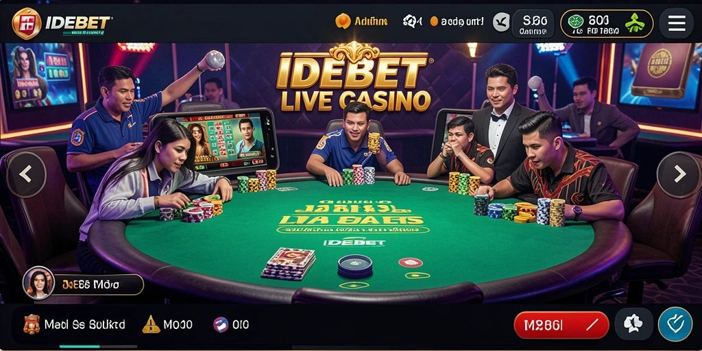 Tampilan gameplay Live Casino yang mendebarkan dan interaktif di IDEBET.