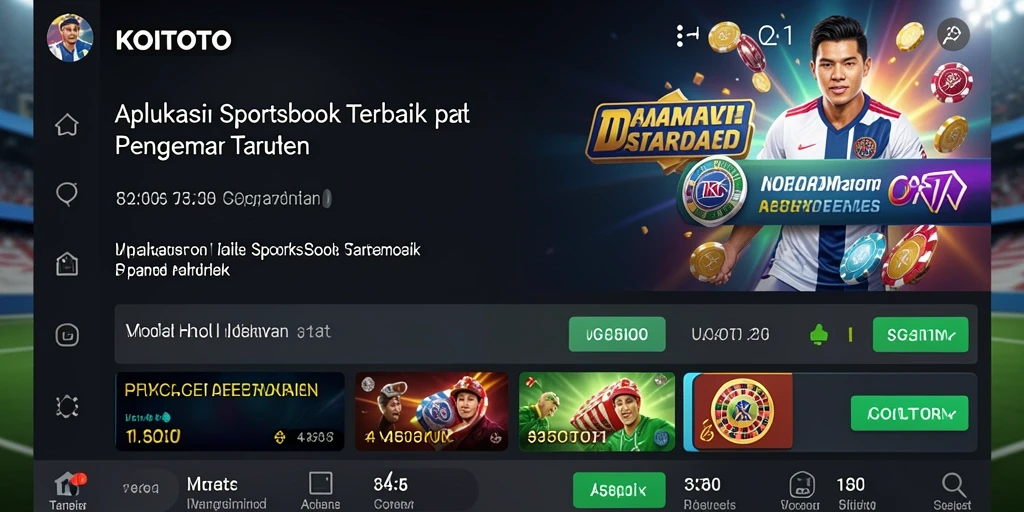 Tampilan gameplay KOITOTO dengan berbagai pilihan taruhan olahraga.