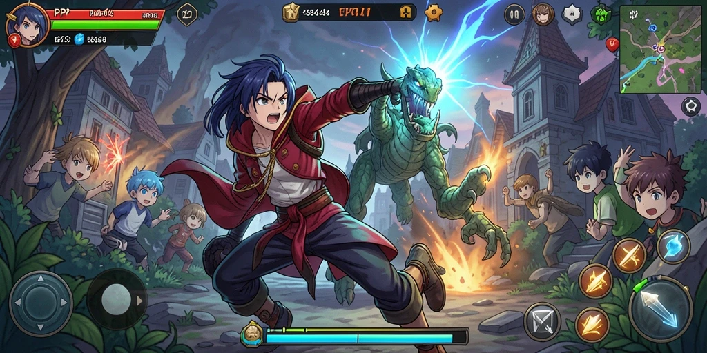 Tampilan gameplay menarik dari PP444 dalam dunia Anime.