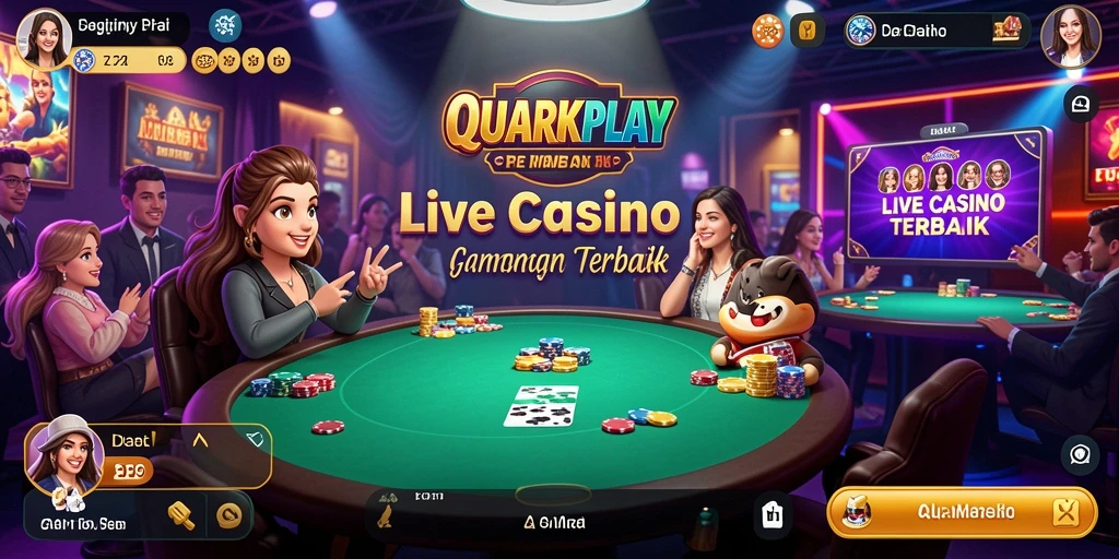 Screenshot gameplay Live Casino QUARKPLAY yang menarik dan interaktif.