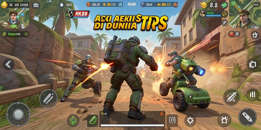 Tampilan gameplay RK88 yang intens dan mendebarkan dalam aksi TPS.