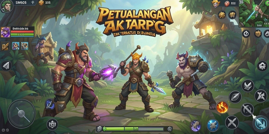 Tangkapan layar dari gameplay SM605 yang penuh aksi ARPG.